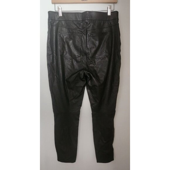 Spanx Like Leather Skinny Ankle Pull-On Pants Classic Black Womens Size Large - Picture 5 of 14